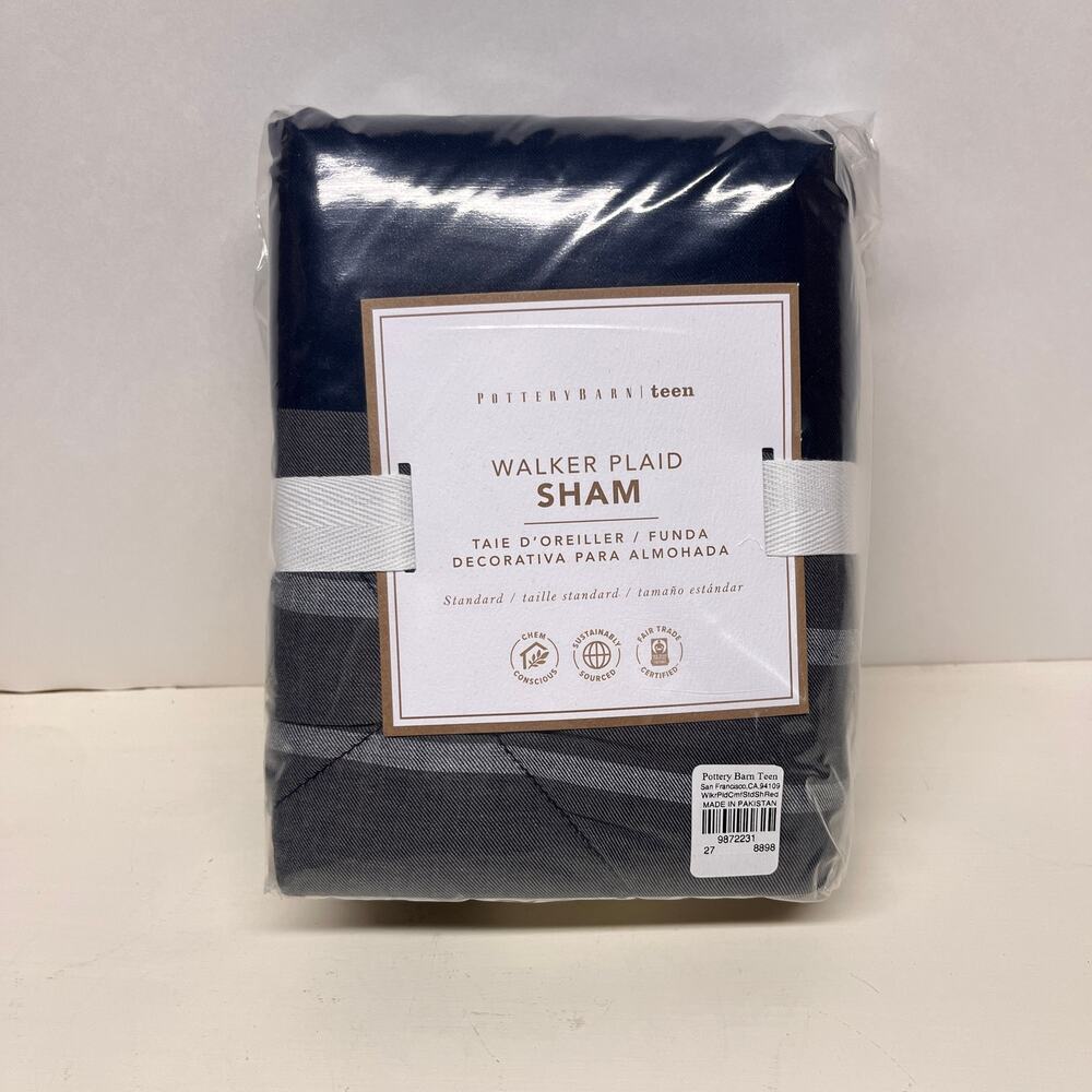 Pottery Barn Teen Walker Plaid Single Standard Sham